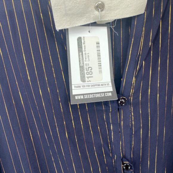 NWT India Collection by Emersen Fry Frances Maritime Lurex Women's Maxi Dress - Picture 12 of 13